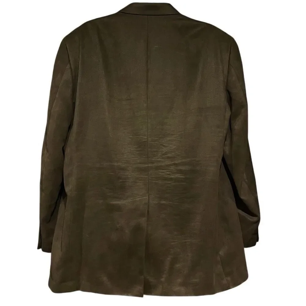 Chaps Brown Micro-Suede Suit Jacket Sports Coat Blazer Men’s 46L